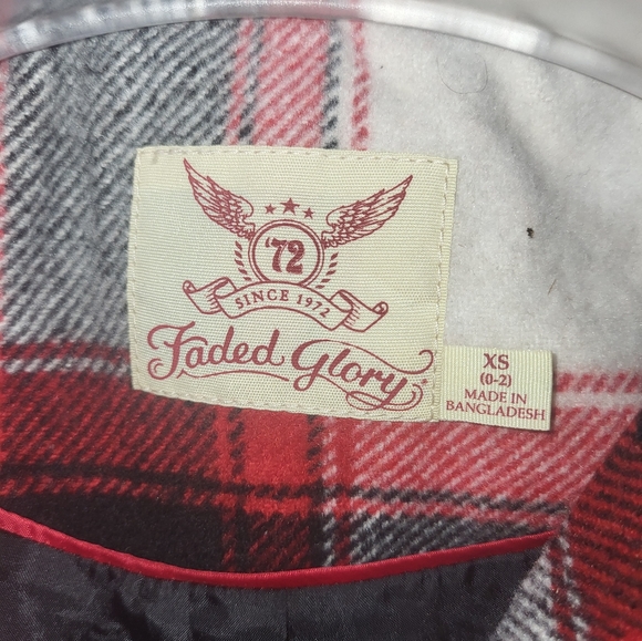 Faded Glory Women's Double-Breasted Faux Wool Peacoat with Hood XS - Picture 11 of 12